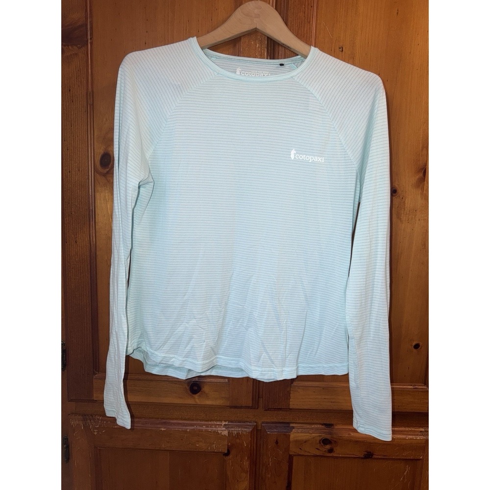 Cotopaxi Quito Long Sleeve Shirt Top Women's M Light Blue Striped Active READ